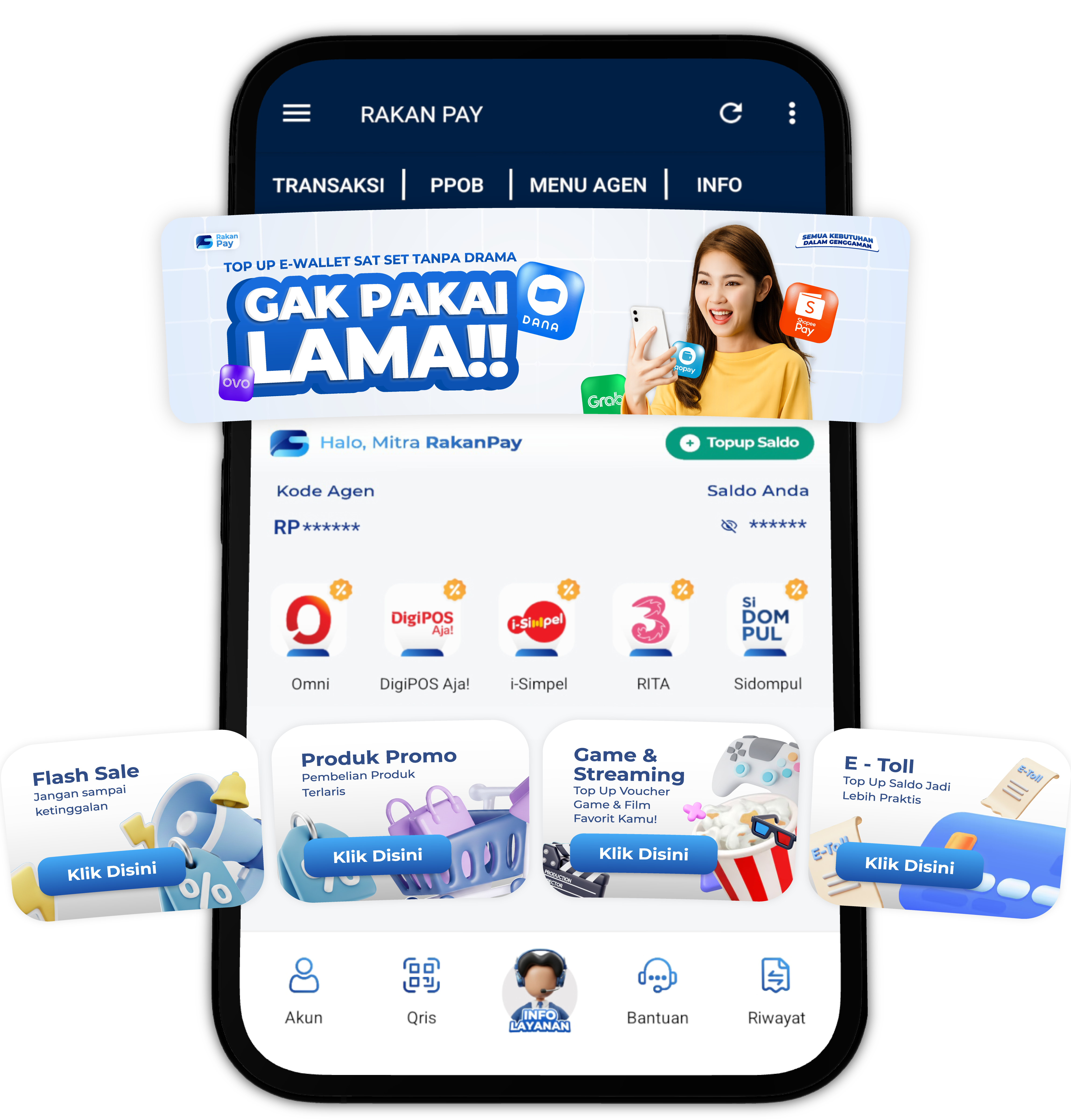 Tampilan aplikasi RakanPay